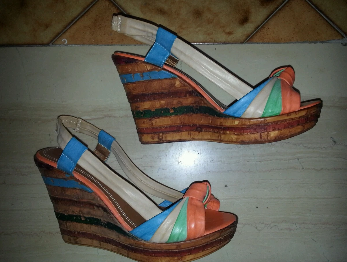 Sandali zeppa multicolor cheap