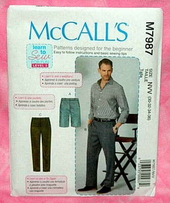 8165 McCalls Sewing Pattern Mens Casual Shirt Tank Top Pants Shorts Easy UNCUT