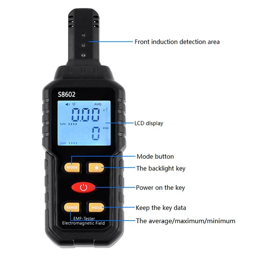 Detector de radiación 3 en 1 dosímetro contador Geiger EMF probador electromagnético - Imagen 8 de 14