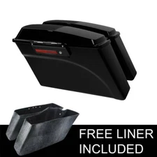 Vivid Black Hard Saddle bags w/ 6x9" Speaker Lids Fit For Harley Touring 94-2013