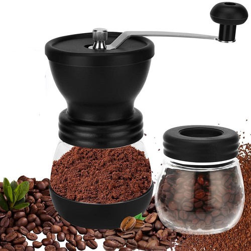 Kaffeemühle Edelstahl mit Keramikmahlwerk Handkaffeemühle Kaffee Mühle Manuell - Bild 12 von 14