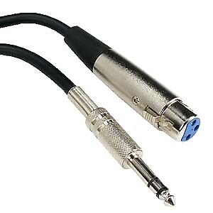 Cable de micrófono XLR 3P hembra a 1/4" TRS (audio equilibrado) de 10 pies - Imagen 1 de 1