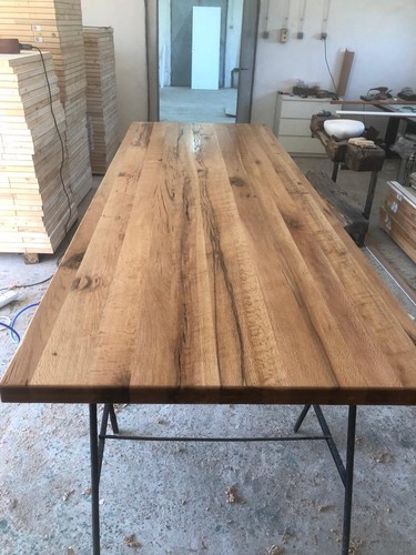 Solid oak dining table+bench/Made to Order/Straight/Live Edge/Rustic/Industrial - Picture 15 of 24