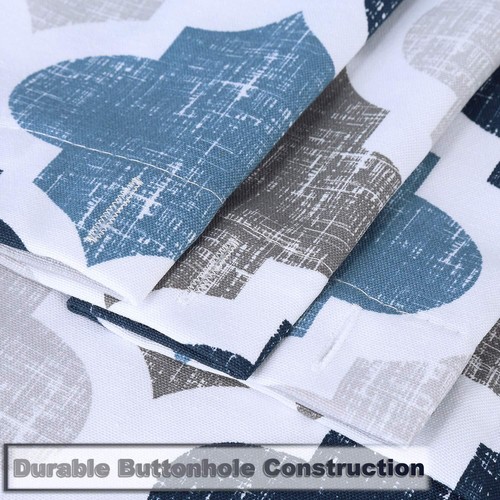 Fabric Shower Curtain 84 Inch Long Geometric Quatrefoil Pattern Poly-Cotton F... - Picture 3 of 8