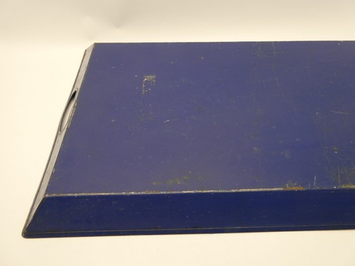 Hand Painted Blue Metal Two Handled Drink Barware Service Tray Platter - Picture 11 of 15