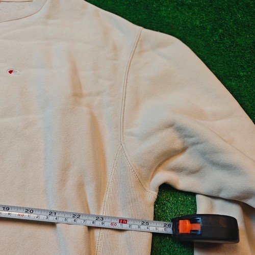 Suéter Vintage Champion Para Hombre Extra Grande Blanco Crema Jersey Tejido Inverso - Imagen 11 de 13