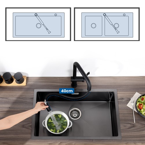 Edelstahl Küchenspüle Einbauspüle Spülbecken mit Abtropffläche Küchenarmatur - Bild 63 von 70