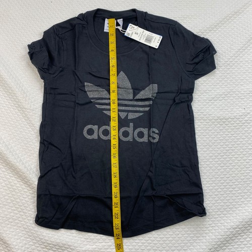 NWT Adidas Originals Trefoil Tee Shirt Women's Small OG Silver Glitter Cotton - Picture 7 of 8