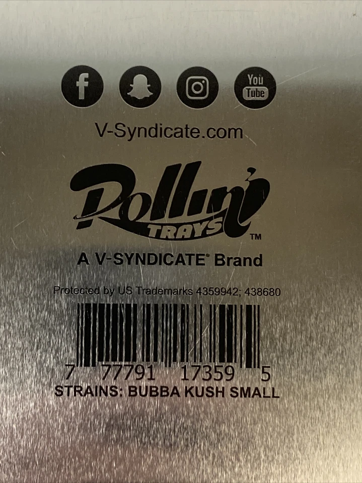 Bandeja enrollable premium "BUBBA KUSH SMALL" V-Syndicate nueva 7”x5,5” Foto 4 de 4