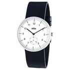 Braun Men's 3 Hand Quartz Movement Watch BN0024WHBKG With White Dial and Leather