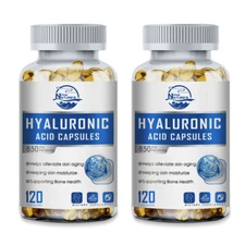 Hyaluronic Acid 850mg 240 Capsules w/ Vitamin C & E for Joint and Skin Health