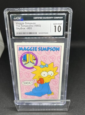 #ad #ad 1993 Skybox Simpsons #S3 Maggie Simpson CGC 10 $104.88
