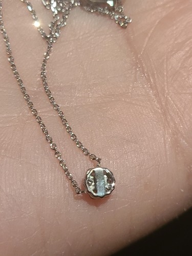 14k Gold Diamond Flower Necklace, 14k White Gold Diamond Cluster/solitair Neck. - Picture 8 of 22