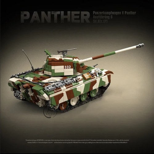 Panzerkampfwagen V Panther Tank Building Bricks Blocks KIT WW2 with Engine AU - Picture 3 of 11