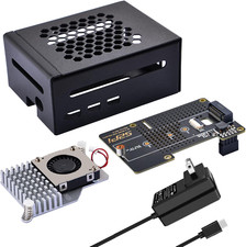 Metal Case for Raspberry Pi 5, with Pi 5 Official Active Cooler, N04 M.2 Nvme SS