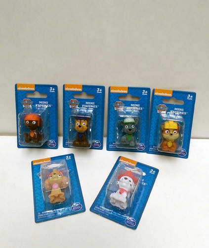 PAW PATROL Mini Figures Set Gift Pack Toys Marshall Rubble Chase Skye Zuma Rocky - Picture 2 of 9