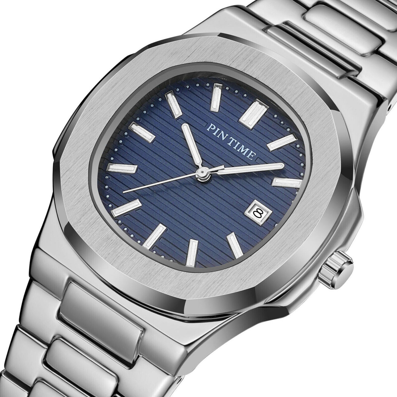 Montre quartz acier inoxydable homme étanche avec cadran analogique classique PIN TIME