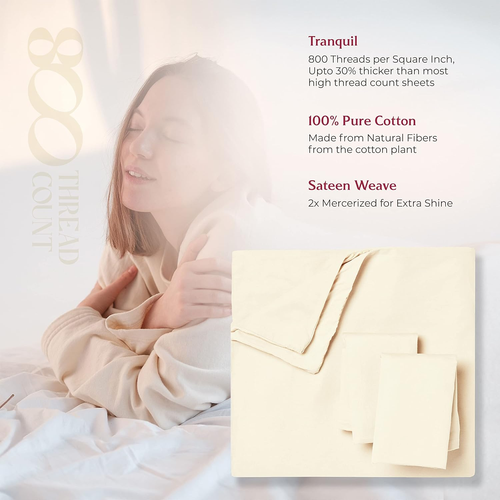 Queen/Full Duvet Cover, 800 Thread Count Sateen 3 Pc Egyptian Cotton Duvet Cover - Picture 5 of 8