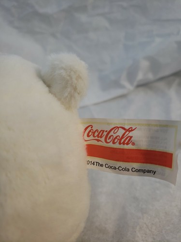 COCA-COLA PLUSH POLAR BEAR CHRISTMAS PLUSH 7" TALL 2014 - Picture 5 of 10