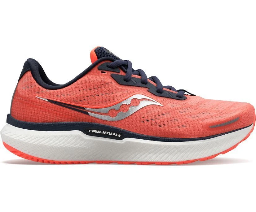 Saucony Womens Triumph 19 Running Trainer Shoes Sunstone Night