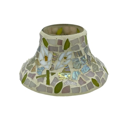 Yankee Candle Mosaic Leaf Pattern Glass Small Jar Candle Topper Shade - Picture 3 of 4