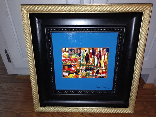 Large Framed Signed Modern Art Abstract Acrylic Painting w/COA Multi Colors - Picture 16 of 20