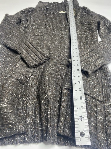 VTG Royal Robbins Long Gray Chunky Knit Cardigan Size Small Cozy Grunge Basic  - Picture 7 of 7