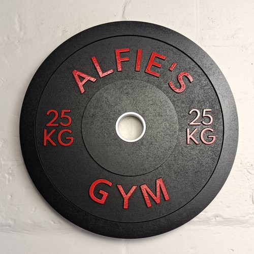Personalised home gym sign, bumper barbell plaque, custom dumbbell sign - Picture 5 of 11