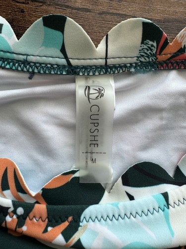 New Cupshe Floral Multicolor Tropical Print Bikini Swim Bottom Size Medium NWT - Picture 4 of 8