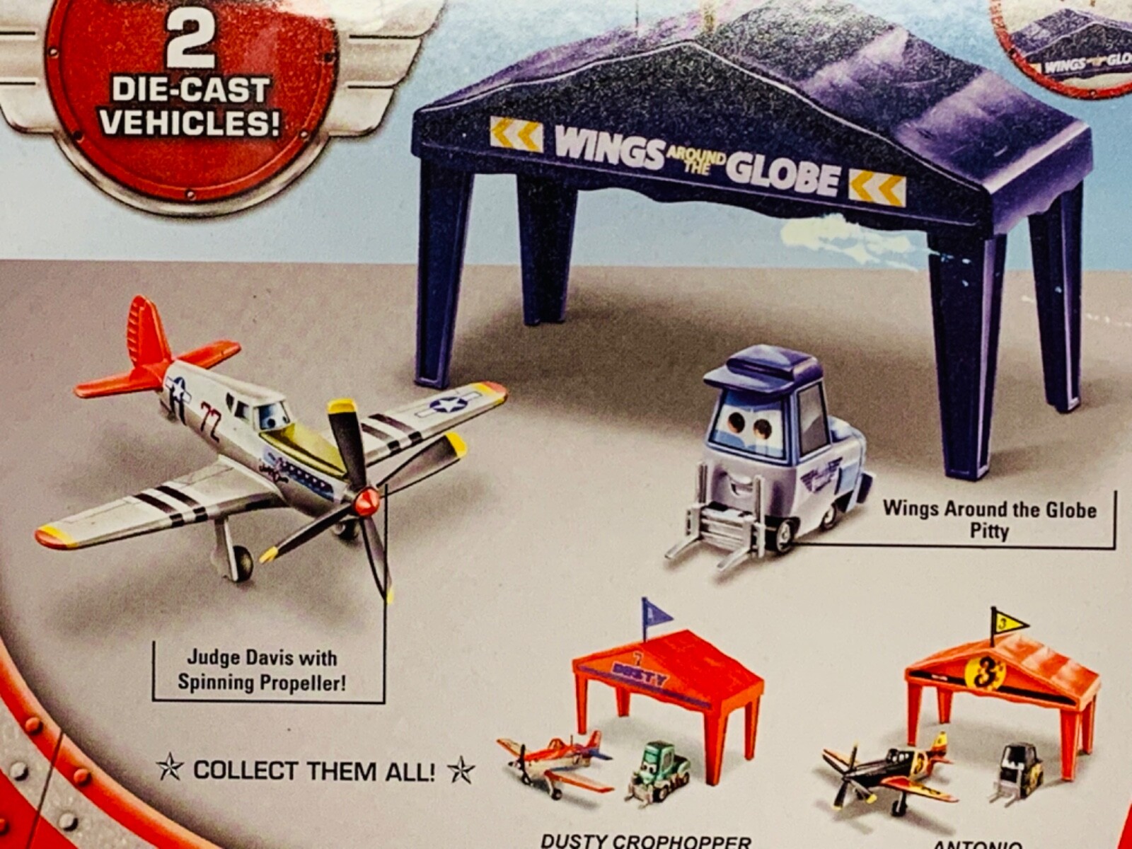 NEW Disney PIXAR PLANES PIT ROW GIFT PACK JUDGE DAVIS & PITTY TENT HANGAR FLAG - Picture 4 of 7