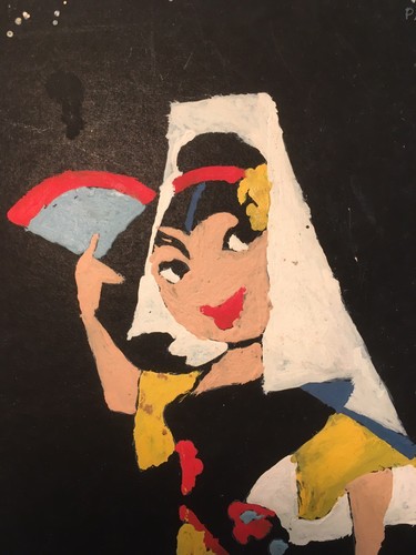 1961 Mid Century Palmer-Pann Fiesta Paint By Number 7.5”x10” Signed B-3075
