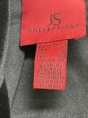 JS Collection Womens Black Velvet Jacket Size 4 Open Front Polyester Blend - Picture 6 of 14