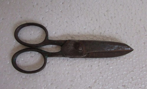 Tijera antigua de hierro artesanal forma única coleccionable - Imagen 2 de 9