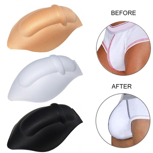 Mens Bulge Package Enhancer Cup Pouch Sponge Pad Insert for Swimwear Underwear