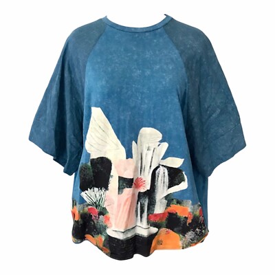Howl Studio X Miga Gao Garden Print Top Art To Wear Hong Kong Boho Women s Sz L