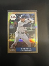 2022 Topps Chrome #87BC-11 Freddie Freeman   1987 Topps Baseball Atlanta Braves