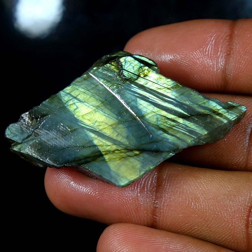 100% Natural Blue Power Labradorite Rough Raw Stone Cabochon 52x34x10mm 98.20Cts - 第 3/3 張圖片