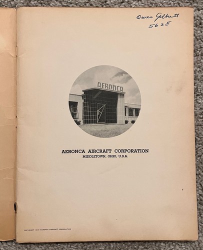 Vintage Aeronca Chief 11A Service Manual September 1946 Aviation / Aircraft - Picture 3 of 5