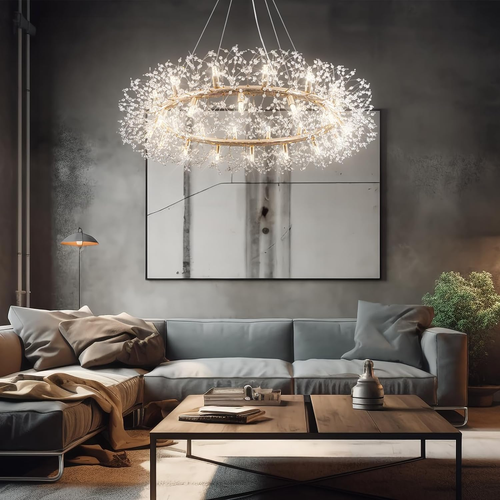 USOR 20-Light 80Cm Modern Crystal Chandelier Firework Gold Sputnik Chandelier... - Picture 10 of 12
