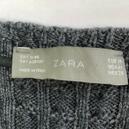 ZARA Girls Gray Knit Wrap Sweater Dress size M Short Sleeve Wool Blend CYK - Picture 2 of 5
