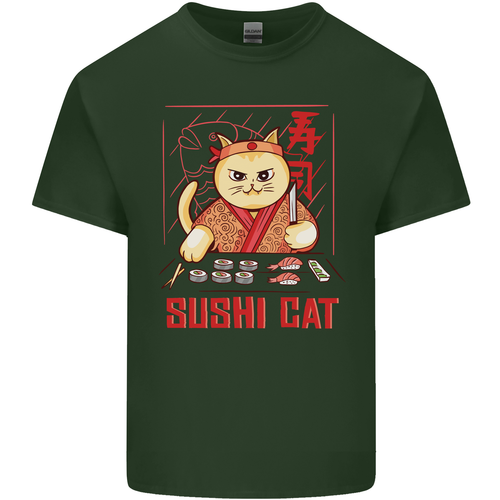 Funny Sushi Cat Food Fish Chef Japan Mens Cotton T-Shirt Tee Top - Picture 77 of 104
