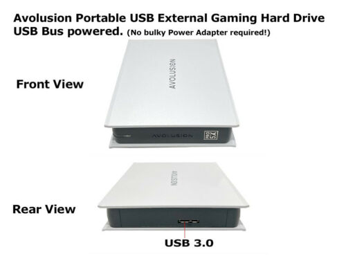 Avolusion Mini Pro-5X 3TB USB 3.0 Portable External Gaming PS5 Hard Drive White - Picture 4 of 7
