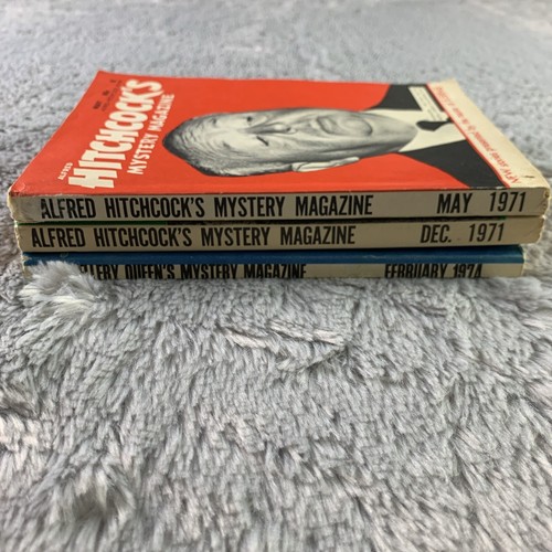 Vintage Mystery Magazine Lot Alfred Hitchcock Ellery Queen May Dec 1971 Feb 1974 - Foto 12 di 19