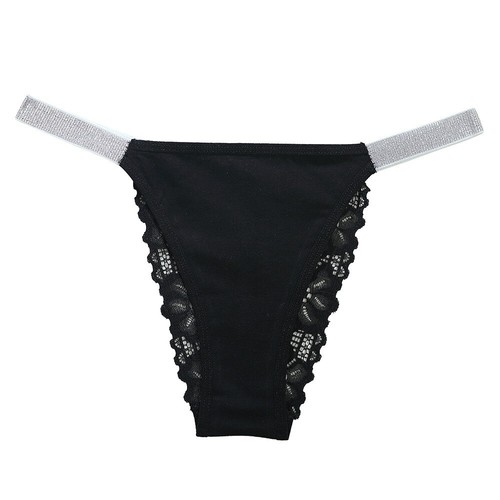 Crystal Lace Flower Panties Transparent Mesh Briefs Rhinestone Thong Ladies - Picture 13 of 18