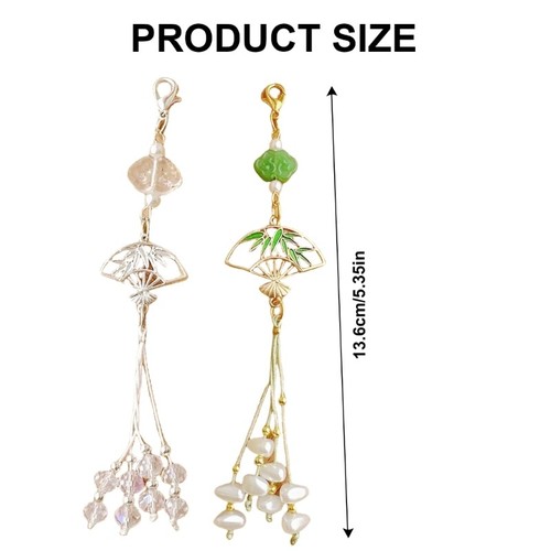 Elegant Shells Pendant Bag Charm Phone Strap Stylish Fan Designs Phone Accessory - Zdjęcie 8 z 10