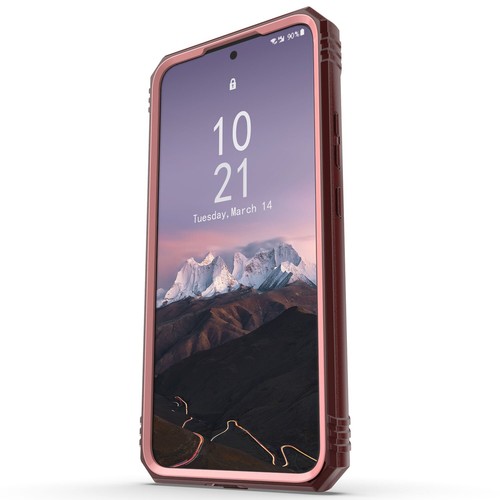 Für Samsung Galaxy S21 FE 5G Stoßfeste Hülle, Magnet Ring Ständer Cover Pink Rot - Bild 15 von 16