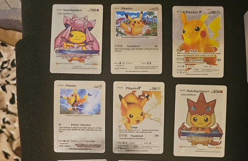 11 Picachu's incl. Pikachu Mega Lucario Silver Foil Fan Art Pokemon Card NM