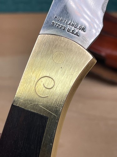 Gerber Sportsman II Folding Pocket Knife Brass/Wood with Sheath USA - Picture 7 of 24