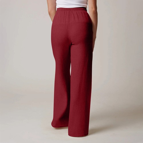 Women Lounge Soft Straight Leg Yoga Sport Pants Drawstring Waist Casual Trousers - Picture 12 of 40