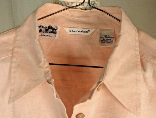 Richard Malcolm Women's Size Large Shirt Irish Linen Pink 3/4 Sleeve - Picture 2 of 9